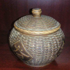 大众古玩     王庄描金紫砂茶叶罐一个     奇趣收藏古玩收藏紫砂