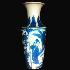 大众古玩    民窑青花瓷瓶一个   上有绘画人物图案   奇趣收藏古玩收藏