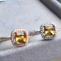 雅娜珠宝   黄水晶戒指   主石6.5mm