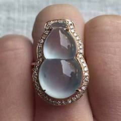 雅翠缘  玻璃种葫芦戒指 超大 完美 裸石尺寸19.6×11.5×6.8mm 秒杀价
