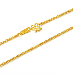 珠宝街  黄金足金项链女款唯美绞丝链F001454 约3.61克-约3.66克