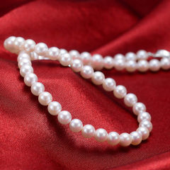 珠宝街 日本akoya海水珍珠项链 高品质 正圆 镜面光 送爱人送妈妈礼物 偏瘦
