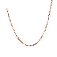 珠宝街  18K金玫瑰色百搭款水波纹链女款项链 定价  45cm-总重1.30克 18K金玫瑰色水波
