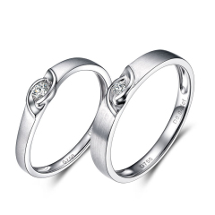 珠宝街 PT950铂金戒指 男女款情侣对戒 白金结婚求婚订婚钻石戒指 为爱对戒