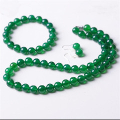 珠宝街 绿玛瑙玉髓套装绿玛瑙绿玉髓三件套项链手链耳环送礼盒 手链