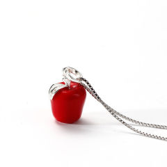 珠宝街  圣诞苹果平安果吊坠圣女果项链银链韩版潮流气质时尚银饰品创意特色送女友