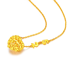 珠宝街  黄金项链 520心形玫瑰花足金女款套链   约6.85-6.90g 约6.85-6.90g