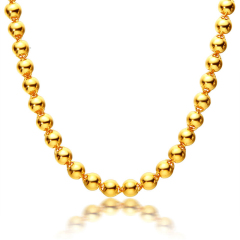 珠宝街  黄金项链男女款 全光珠足金项链男女款 全金珠金项链 长49厘米 男款约19.85-19.9