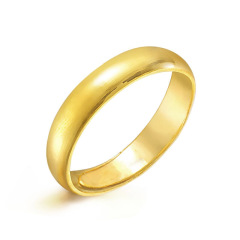 珠宝街 黄金足金光身卜面戒指开口戒指黄金戒指 女款 7.65克