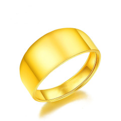 珠宝街 足金   黄金戒指男士款光面戒指 活口可调节光面金戒子 光面简单款戒指 5.6克