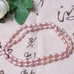 美林珍珠  紫色淡水珍珠 6-7mm 珍珠项链
