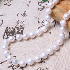 美林珍珠 白色微瑕 10mm 珍珠项链