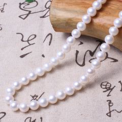 美林珍珠  珍珠项链  白色正圆高光无暇 8mm