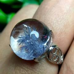 晶之缘水晶   天然蓝发晶戒指
