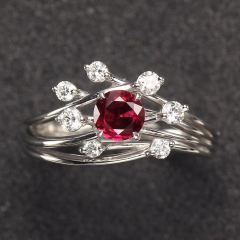 沃晶的世界  个性单品～缅甸红宝石戒指  ，款式新颖～独家定制～色美～体净！