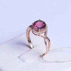 大自然水晶珠宝商行 18K金红碧戒指