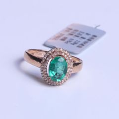 大自然水晶珠宝商行 18K金镶钻祖母绿戒指