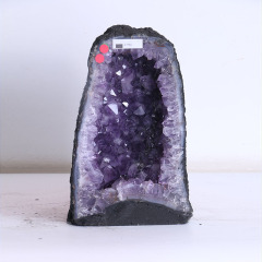 晶之艺 紫晶洞  宽×高×洞深×壁厚：16cm×26cm×4cm ×14cm
