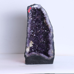 晶之艺 紫晶洞  宽×高×洞深×壁厚：21cm×43cm×7cm ×16cm