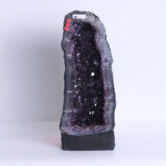 晶之艺 紫晶洞  宽×高×洞深×壁厚：18cm×43cm×6cm ×17cm