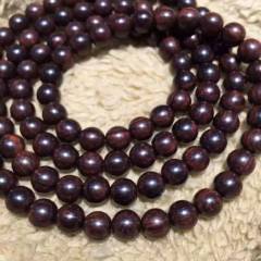 海南黄花梨 老料紫油梨虎皮纹0.8㐅108念珠，沉水级，重37.3克，个个满纹，材质细腻光滑，