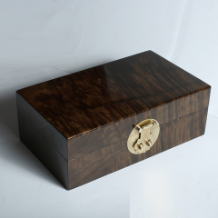 皇室工艺 阴沉金丝楠木 首饰盒一对 24×14×8.5