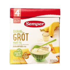 瑞典本土Semper 森宝 麦粥米糊米粉 （4个月）香蕉味 2盒装