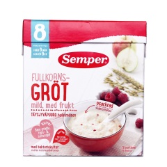瑞典本土Semper 森宝 麦粥/米糊/米粉 （8个月）苹果树莓 2盒装