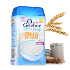 美国Gerber嘉宝 1段大米米粉米糊 含DHA益生菌 227g 1罐装
