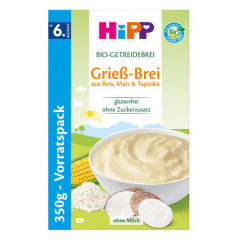 德国 喜宝（HIPP）有机谷物粗粉米粉 350g 6个月+ 1盒装
