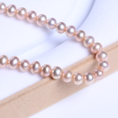 晓燕珠宝  珍珠项链 6-7毫米粉色淡水珠项链厚圆无暇