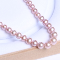晓燕珠宝  珍珠项链 宝塔项链  淡紫色无暇5.5-9.5毫米