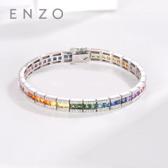 enzo珠宝 商场同款 彩虹之光 18K金碧玺紫晶手链