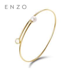 enzo珠宝 商场同款 18K金镶嵌彩色宝石手镯 AKOYA珍珠葡萄石手链