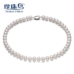 珍珠鸟珠宝 淡水珍珠项链10-11mm近正圆强光无瑕送妈妈礼物正品 白色 约8-9mm 约45cm