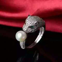 天然淡水珍珠系列，，戒指， 925银镶嵌天然淡水珍珠，辅石水钻，大气新颖 靓丽璀璨
