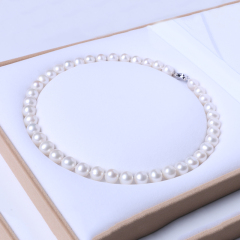 群明珠宝行 精美珍珠项链 10-11mm 真圆淡水珠