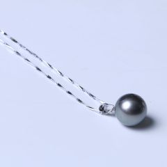 群明珠宝行 时尚饰品 精美珍珠吊坠 大溪地海珠吊坠 925银 11-11.5mm