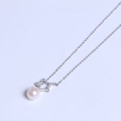 宏峰珠宝工艺厂 精美珍珠吊坠  来自星星的你 925银 10.3mm 淡水珠