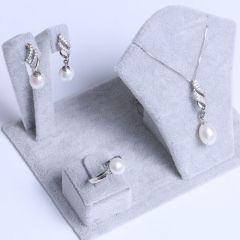 宏峰珠宝工艺厂 精美珍珠套装 淡水珠 吊坠 耳钉  戒指  925银饰