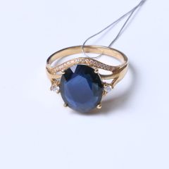 新玉珠宝 精美时尚饰品 18K玫瑰金镁铝石榴石戒指 宝石尺寸6×8