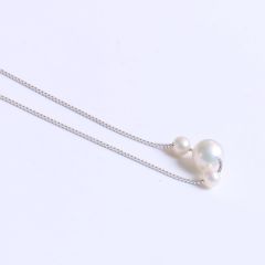 珍印象品牌珠宝 精致米奇路路通项链 天然淡水珍珠 925银链 小珠5-6mm 大珠6-7mm
