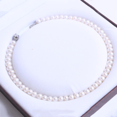 珍印象品牌珠宝 淡水珍珠项链 925银搭扣 7-8mm近圆珠