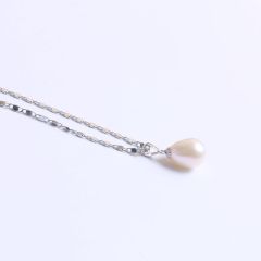 珍印象品牌珠宝 925银饰配件银链 水滴形精美淡水珍珠吊坠 10-11mm 珍珠