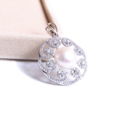 珍印象品牌珠宝 925银花珍珠吊坠 10-11mm 圆珠