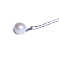 雁爱珠宝  淡水珍珠挂件14K金吊坠大小11-12mm 白色 珍珠