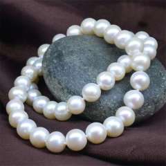 玉中皇 天然淡水珍珠项链 白色 近正圆10-11mm 白色