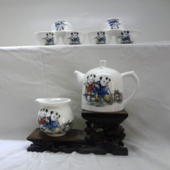 高档景德镇茶具套装整套手绘陶瓷功夫茶杯茶壶  童趣   青花瓷