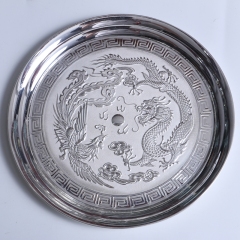 中国白银  纯银龙凤圆盘（小）174g 直径19cm
