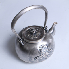 中国白银  纯银旧式茶壶 484g 直径14cm 高10cm